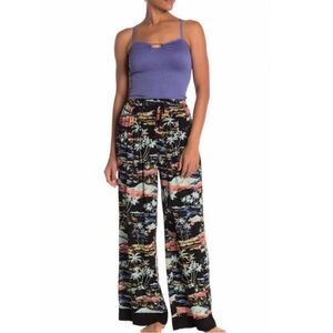 Free People Intimates Tropical Blue Lagoon Wide-Leg Pants Small